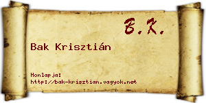 Bak Krisztián névjegykártya